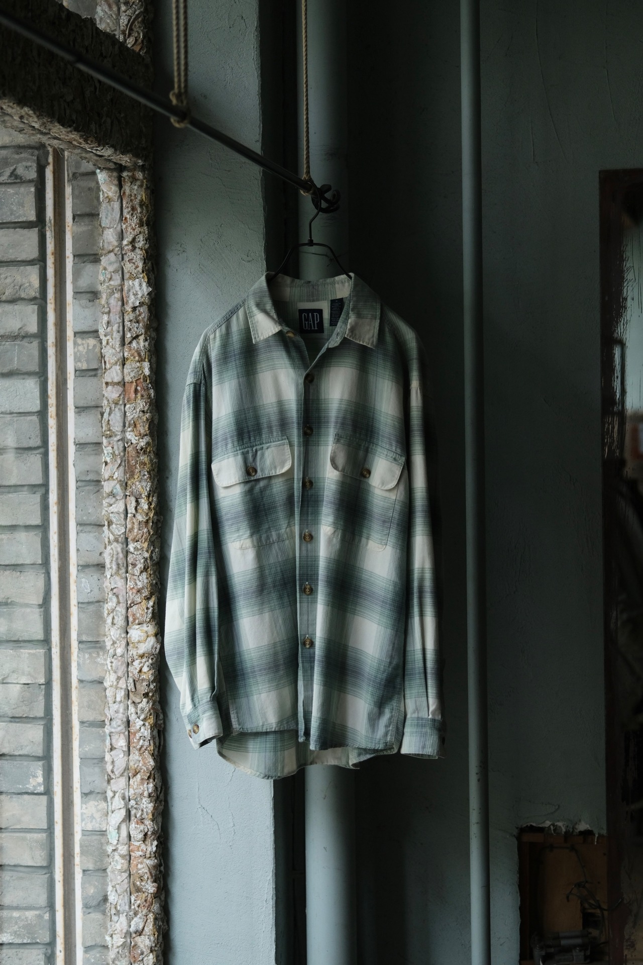 Utah／90's "GAP" cotton flannel check shirt