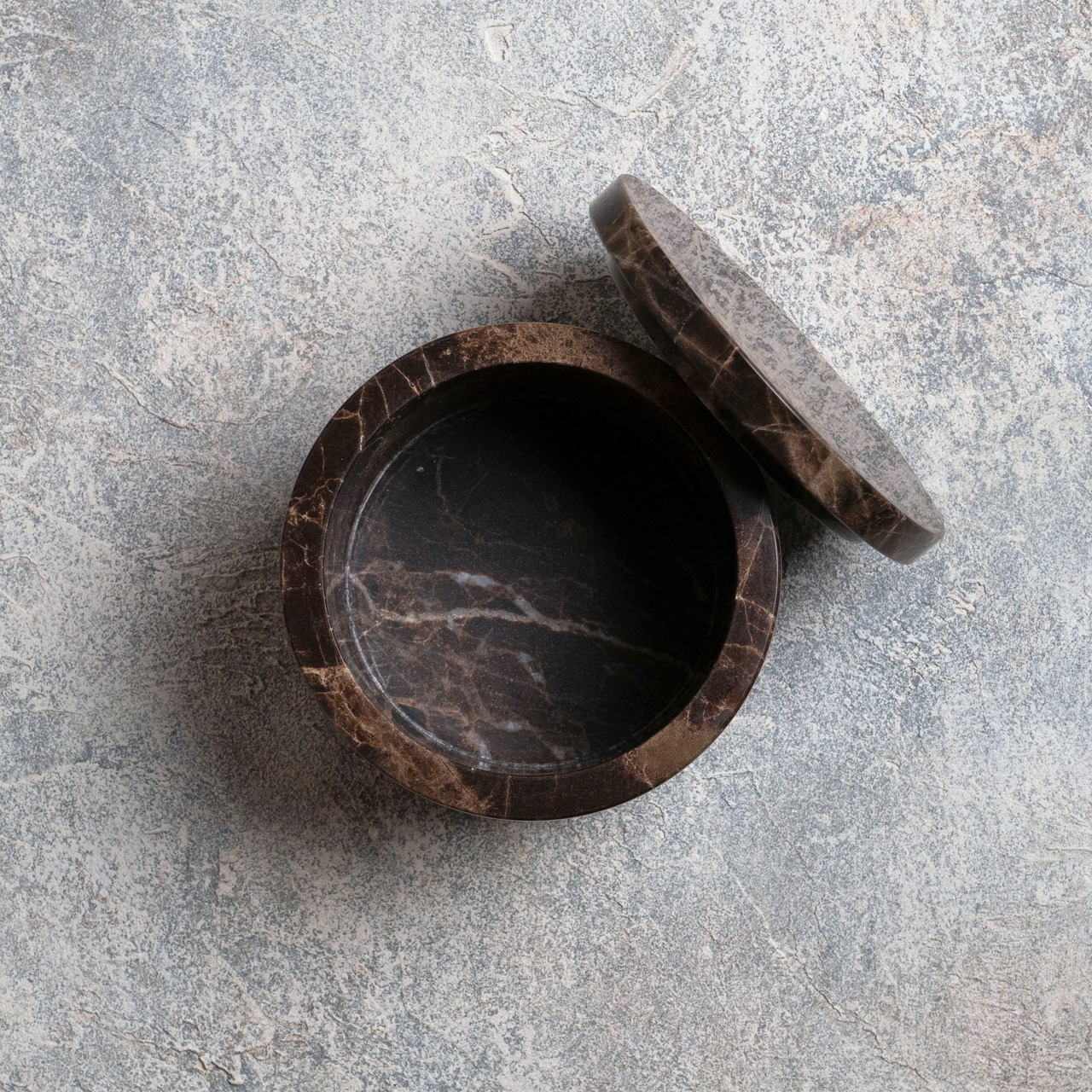 MARBLE TRINKET BOX - Brown