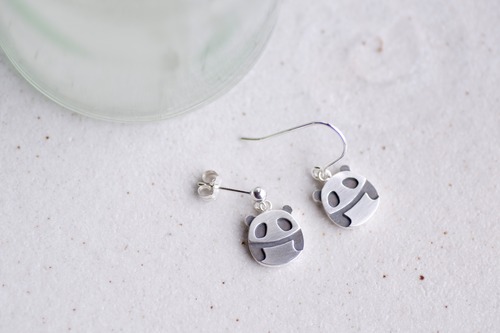 【ORDER】panda pierce SV925 <Hook or Drop> / パンダ ピアス