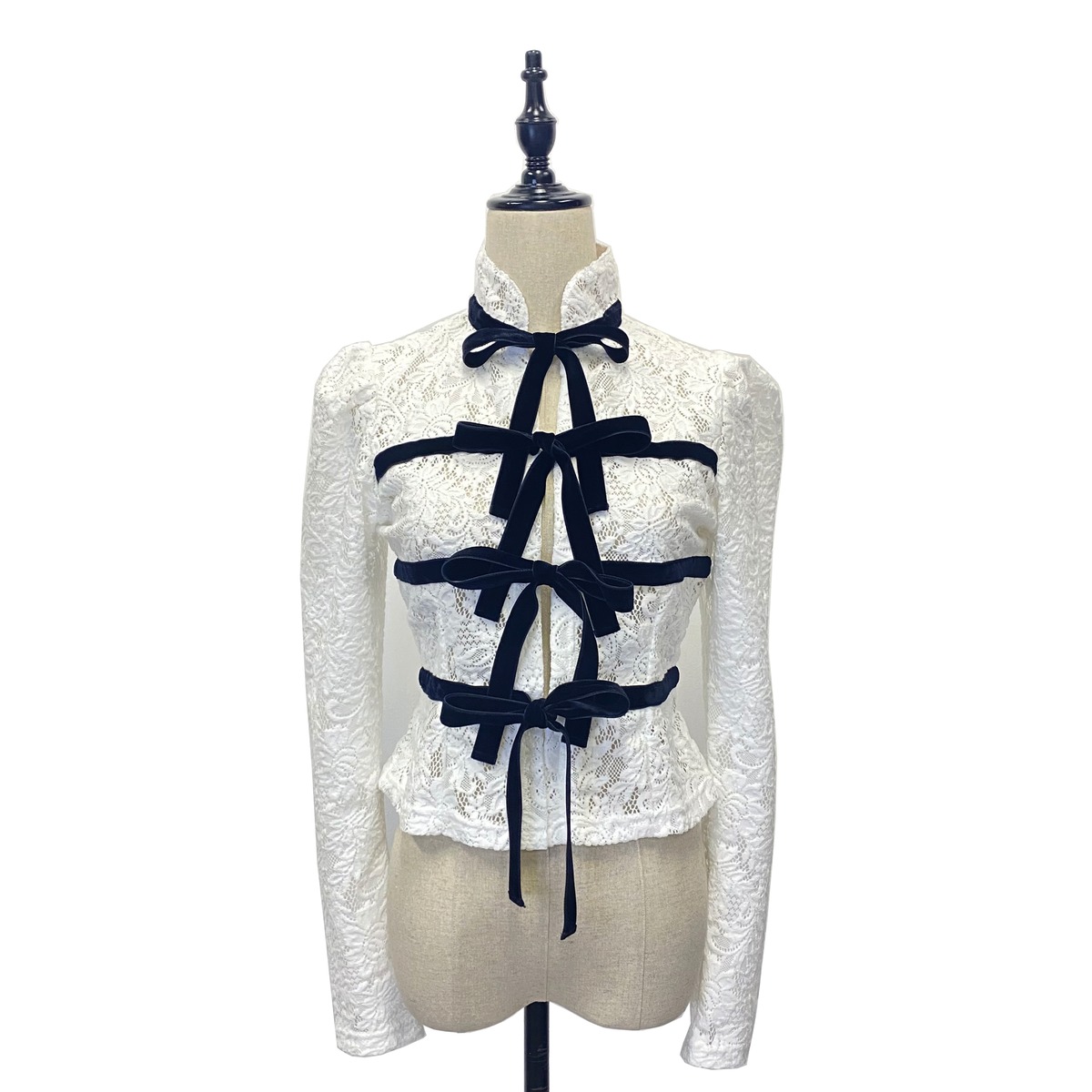 Ribbon Lace Blouse(White) Medenius