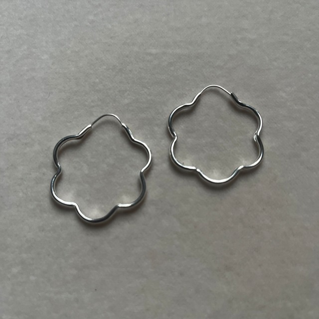 Silver flower hoop S from Mexico