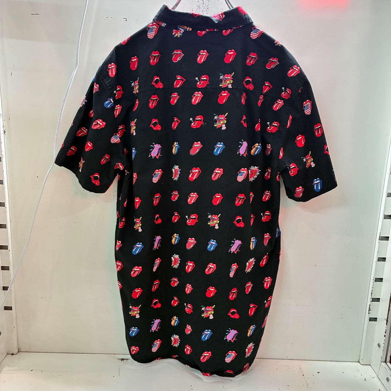 The Rolling Stones リップス&タン　総柄シャツ　半袖　ローリングストーンズ