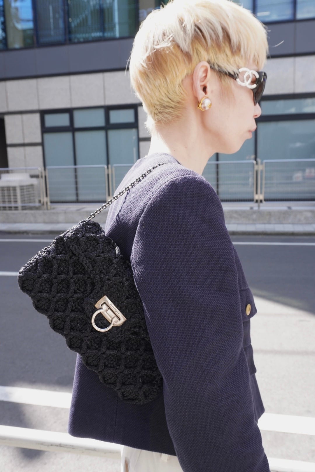 Salvatore Ferragamo サルヴァトーレ フェラガモ ショルダーバッグ ブラック ガンチーニ パイル チェーンショルダー vintage ヴィンテージ オールド phcpax