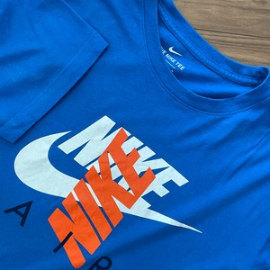 【NIKE】AIR ロゴ プリントTシャツ ナイキ エアー ブルー Mサイズ us古着