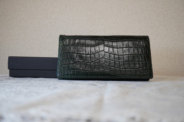 マットクロコ 長財布（キブロス・モスグリーン）