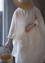 リネンライクロングシャツワンピース