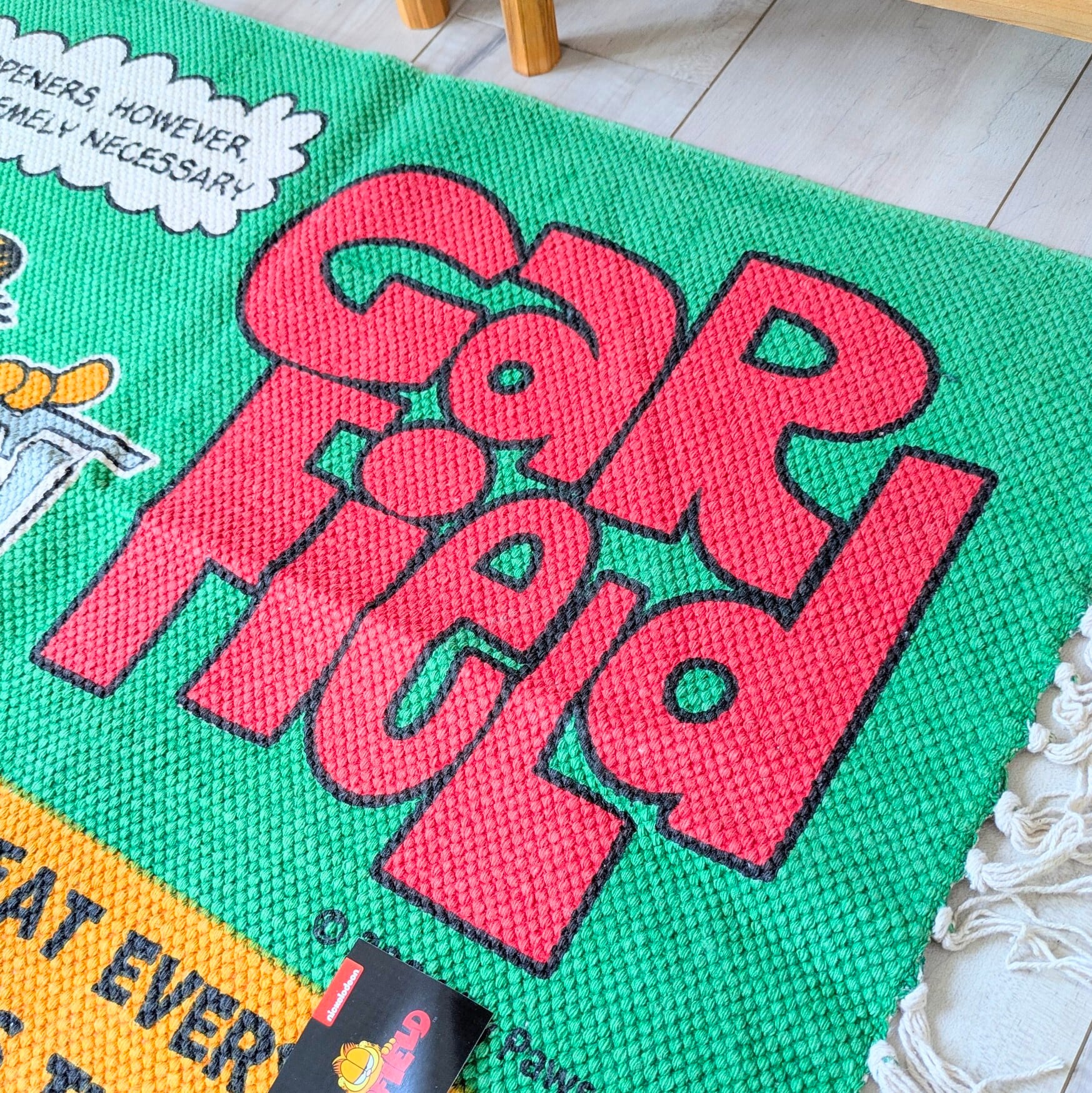 【 Garfield ( ガーフィールド ) 】 『CAT FOOD』COTTON MAT /  コットンマット/ Floor Mat / フロアマット〚アメリカン雑貨 アメトイ〛