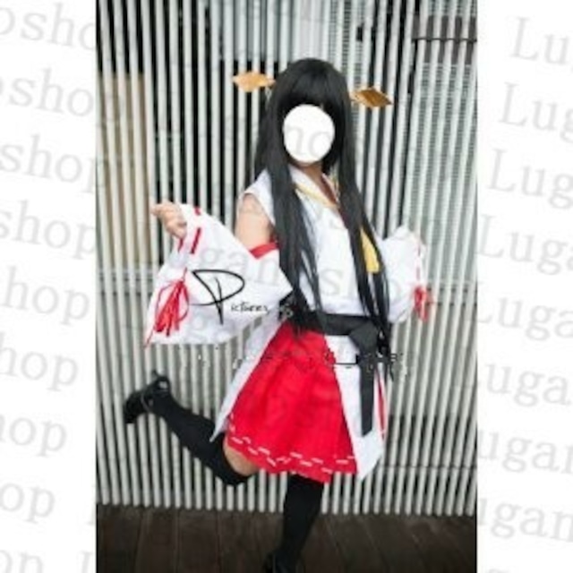 K3023 艦隊これくしょん＜艦これ＞ 榛名風 衣装+ウィッグセット 風 