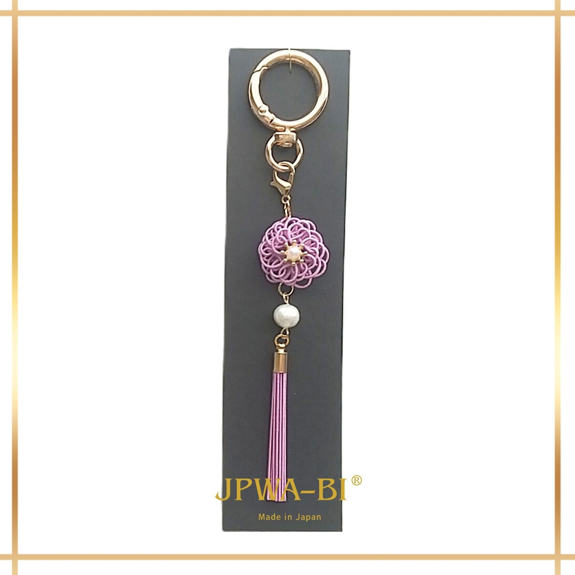 JPWA-BI バッグチャーム キーホルダー 2way 水引 菊 四季花結び 日本製