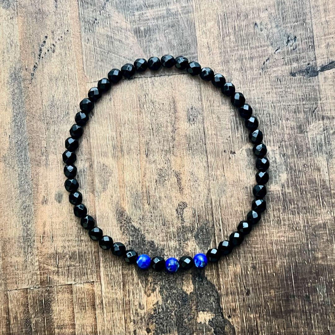 タイガーアイ 8mm、ブラックオニキス、黒曜石のビーズブレスレット タイガーアイ 8mm、ブラックオニキス、黒曜石のビーズ