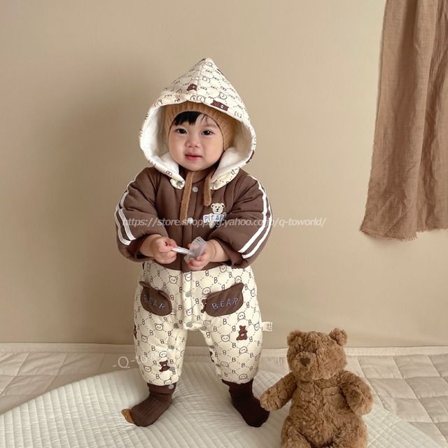 【70㎝-90㎝】コート　アウター　クマ　コットン　洋風　ベビー服　韓国版　男の子　可愛い　女の子　ベビー　子供服