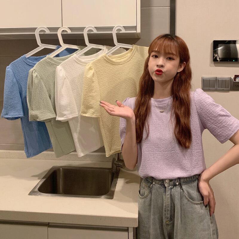 ショートホワイトTシャツ シャツ スプリングサマースタイルトップス 春物 夏物 YY-ファッション91505367835