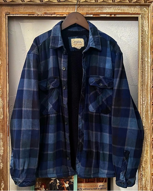 90's〜 "BOSTON TRADERS" L/S "fleece&kilting liner"  check shirts【L】