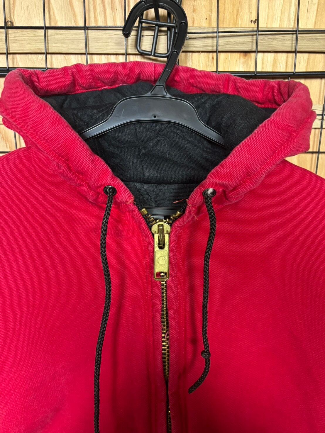90s カーハート アクティブジャケット USA製 赤　ジップ破損 USA製 size:M程度 【 Carhartt 】カーハート アクティブ