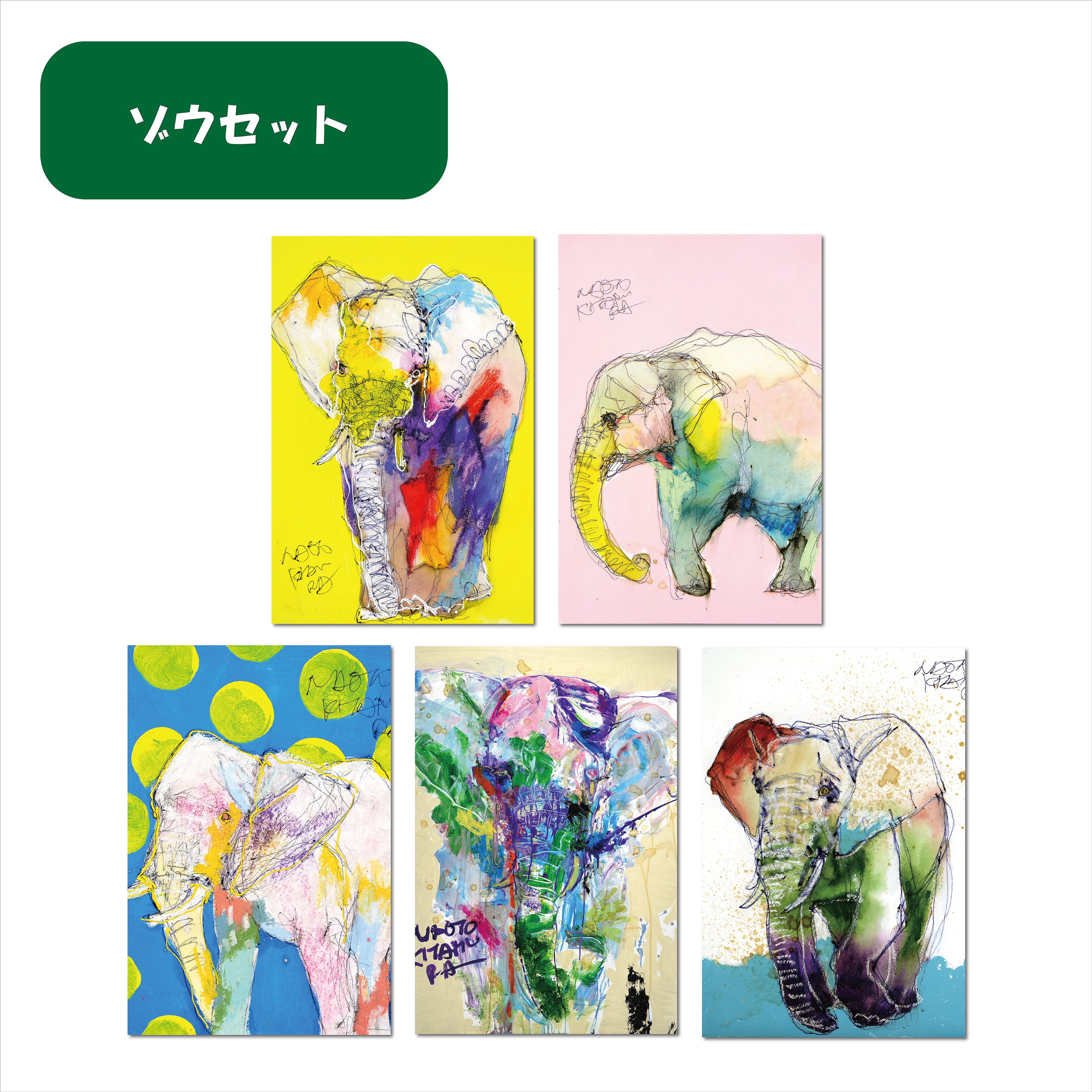 人気動物セット（ポストカード5枚セット） | NAOTO KITAMURA ONLINE STORE
