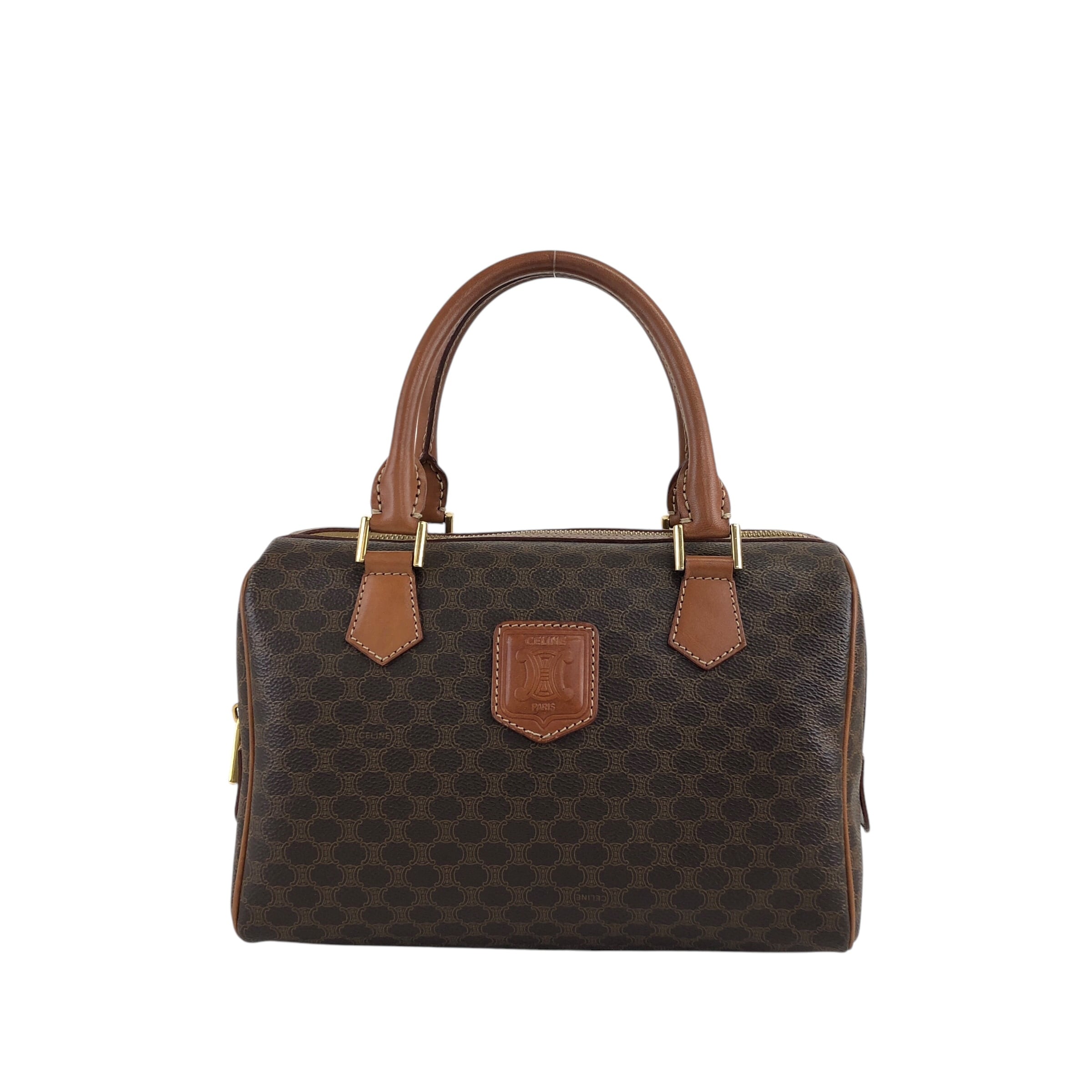 美品 セリーヌ マカダム ブラゾン柄 ミニ トートバッグ ハンドバッグ CELINE（セリーヌ） 極 美品 ヴィンテージ マカダム ブラゾン