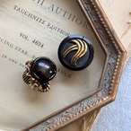 ジャパンヴィンテージボタン　ダークブラウン　ピアス/イヤリング