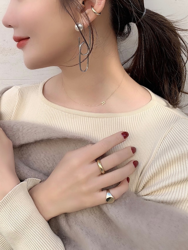 【予約】initial「R」skin jewelry necklace K10YG / yellow gold (12月中旬発送予定)