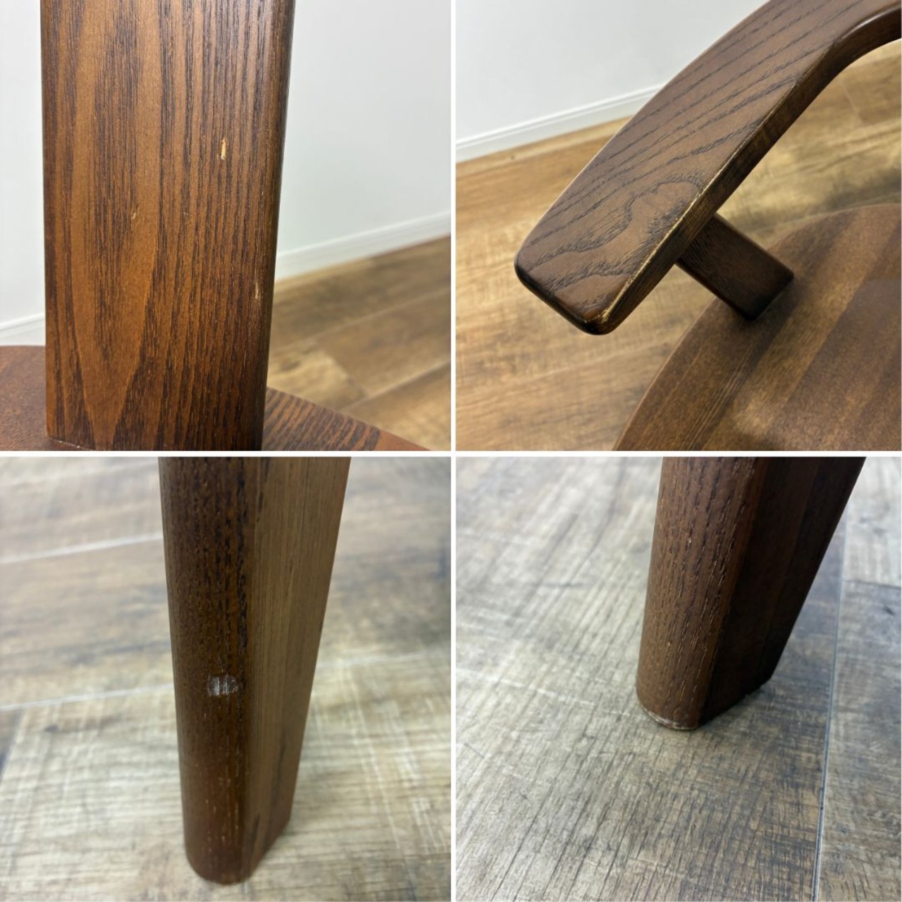 【引取限定 or 23区内限定配送】 NAGANO INTERIOR ナガノインテリア ダイニング5点セット チェア4脚＋テーブル1台 ラウンドテーブル 回転いす ダイニングテーブル ダイニングチェア【中古】