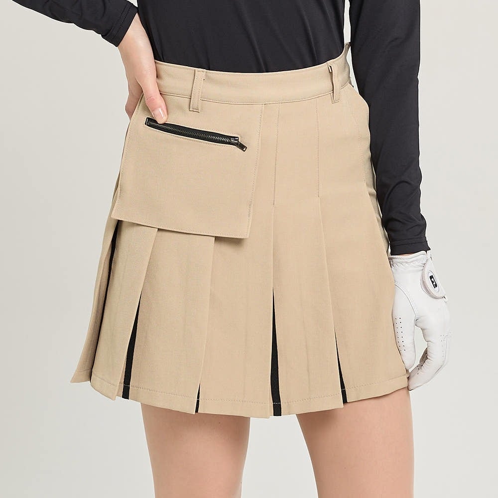 サイドポケットプリーツスコート