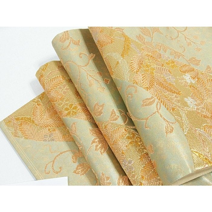 錦袋帯 波取 松梅 唐草文 金淡グリーン系 | tspea.org