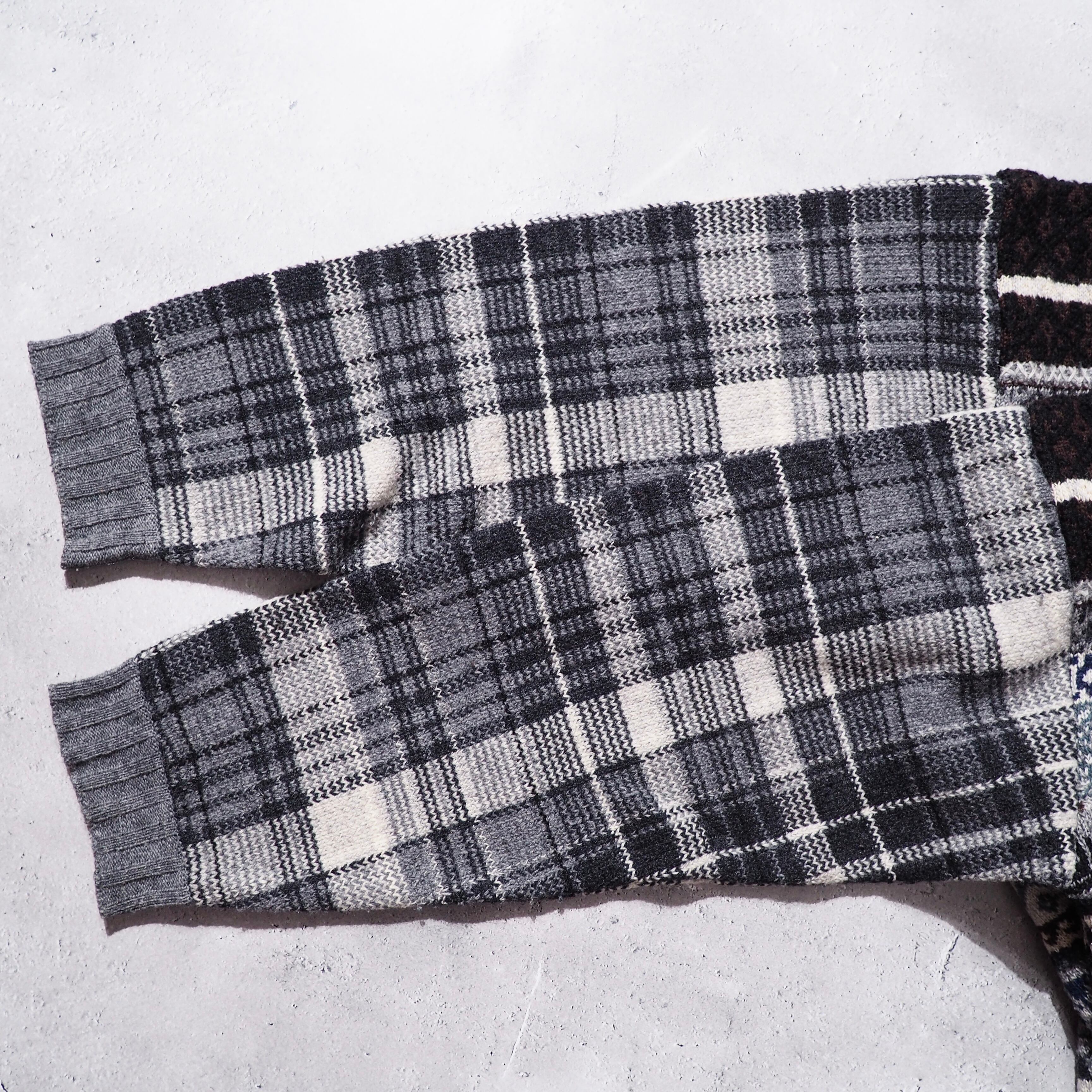 1990s ” KENZO ” Cold Nordic × check pattern combinations vintage knit