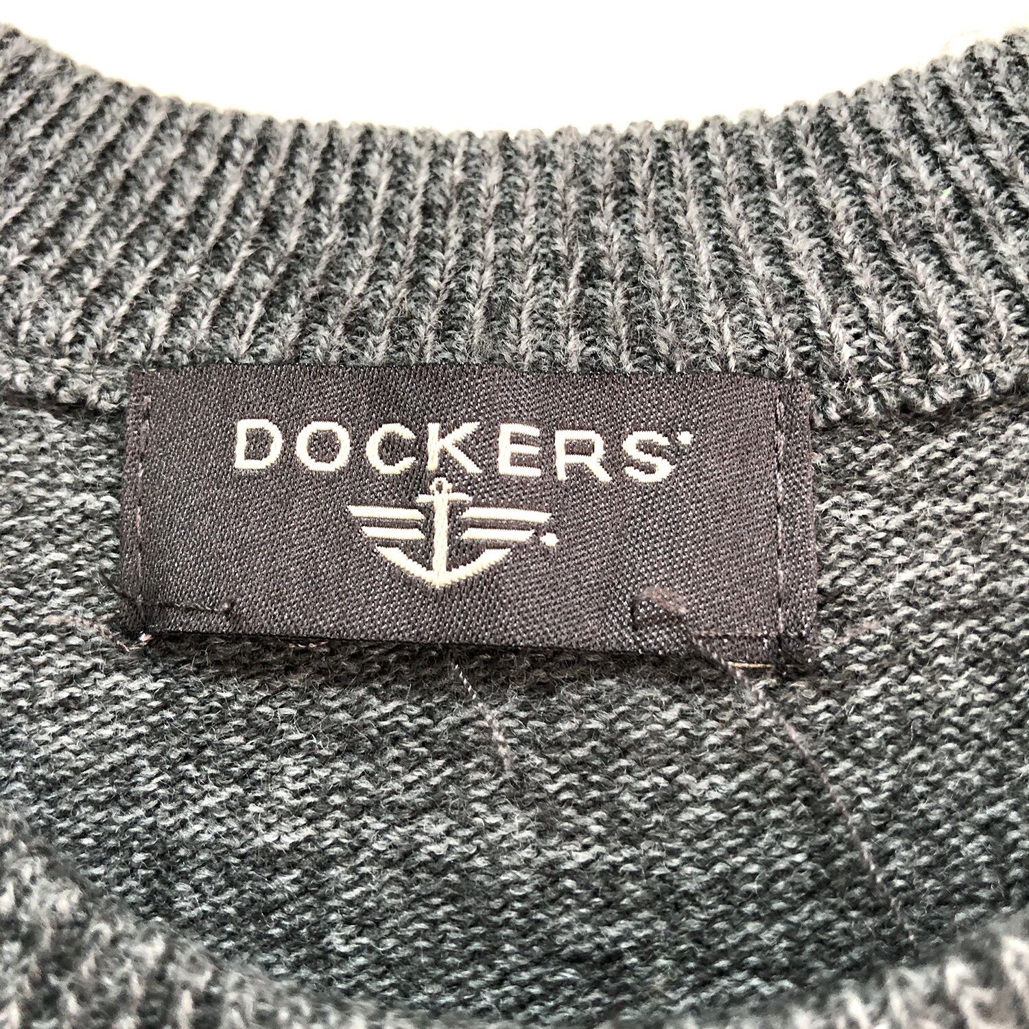 絶妙なデザイン 古着 “DOCKERS” Acrylic Knit Vest チャコールグレイ