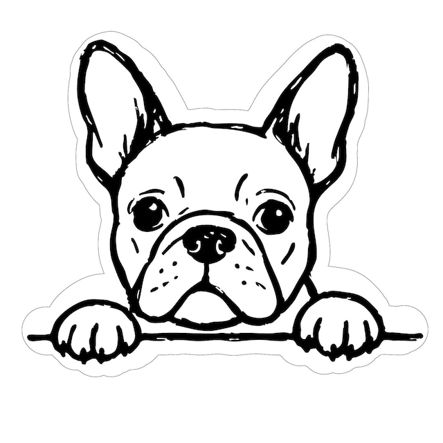 フレンチブルドック フレブル シール ステッカー FRENCH BULL DOG STICKER : FBST-002WH