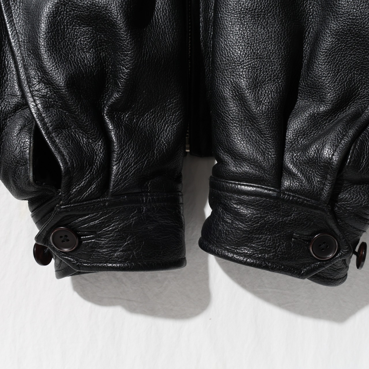 極美品 L アルミジップ 牛革 OLD GAP レザージャケット ブラック オールドギャップ