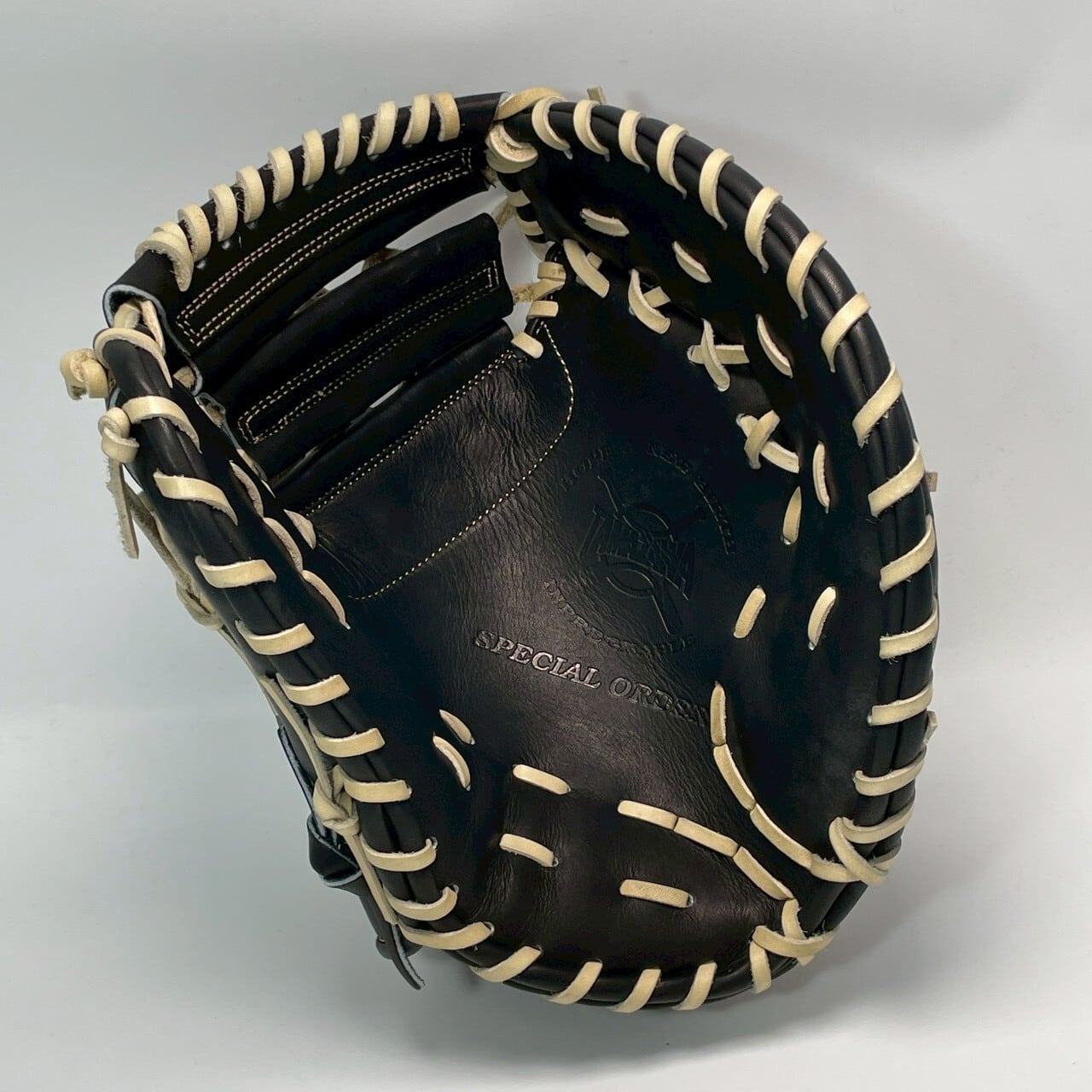 【硬式】玉澤 ファーストミット DELUXE TKF₋1007DX型 別注カラー(本体:ブラック:キャメル )カンタマ_04