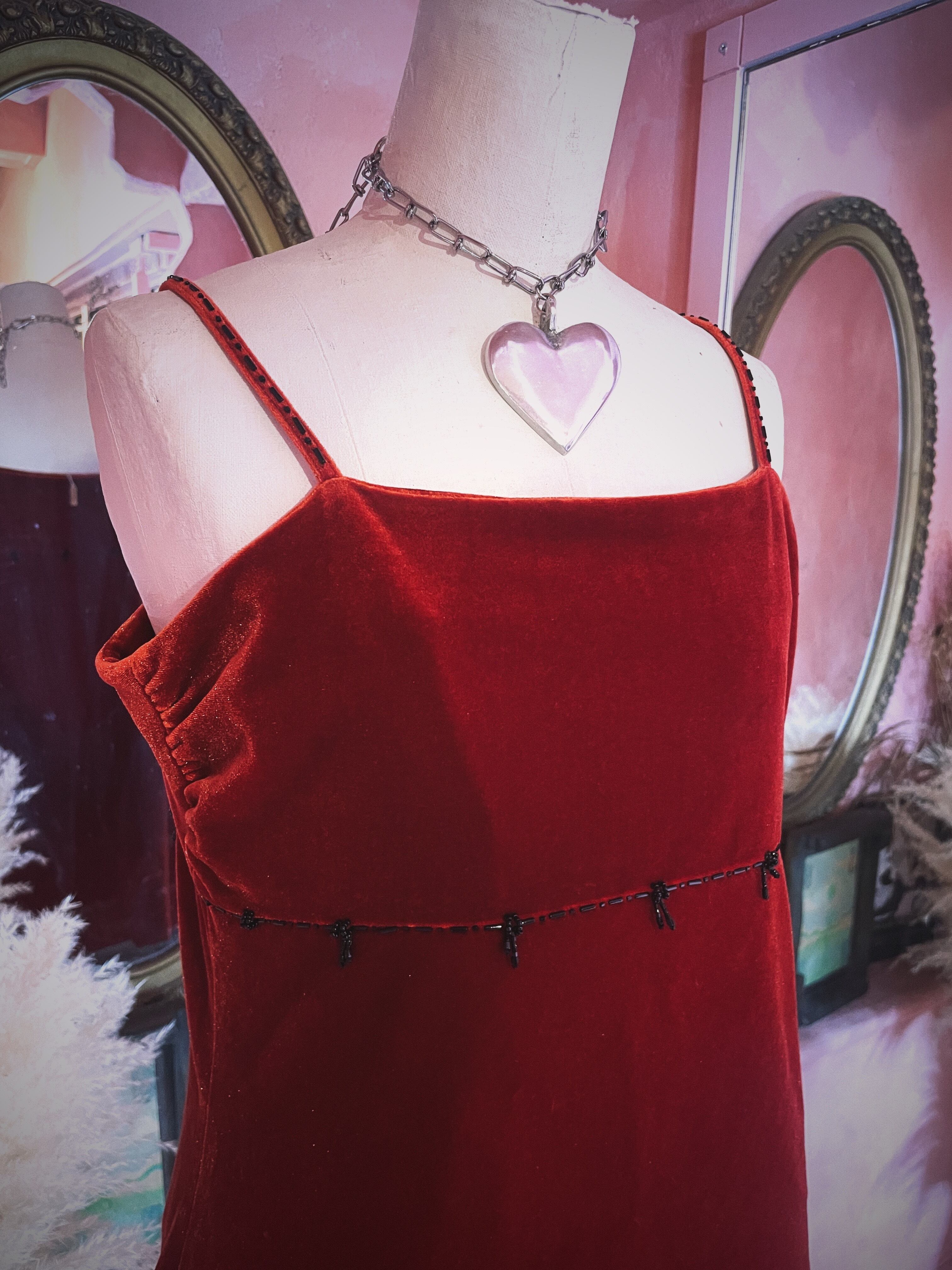 used velour camisole dress