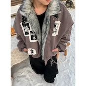 【暖かさUP】パッチファー中綿ジャケット T1999