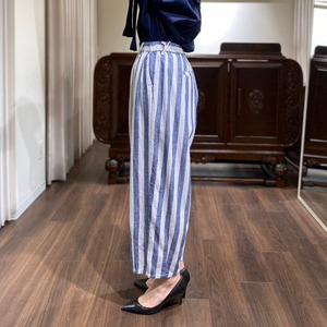 stripe tuck pants blue