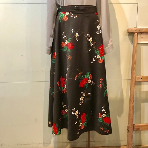 レトロ ロング巻きスカート
