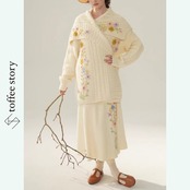 野花とリブ模様の詩情ニット 《Y0414》