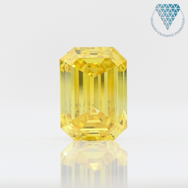 1.01 ct FANCY VIVID  YELLOW SI1 EMERALD GIA 天然  ダイヤモンド ルース