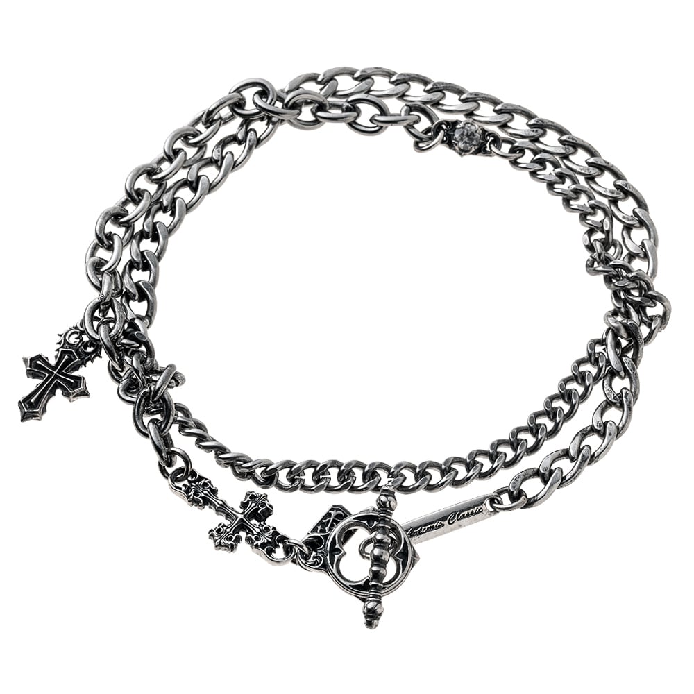 シルバーアクセントSUSクロスブレスレット ACB0135 Stainless Steel Cross Bracelet with Silver Accents ステンレスアクセサリー Stainless steel accessories