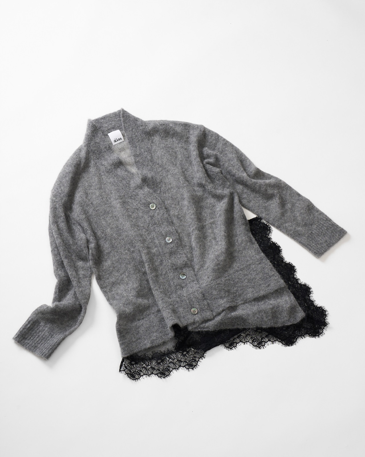 Lace Hem Sheer Cardigan knit