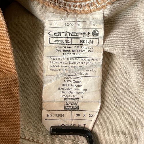 20s USA製 ブラウン ダブルニー Carhartt B01-M 30×32 詳細写真12