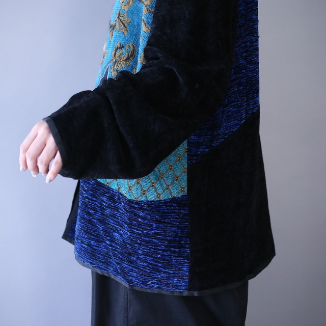 cold coloring multi switching design over silhouette special jacket