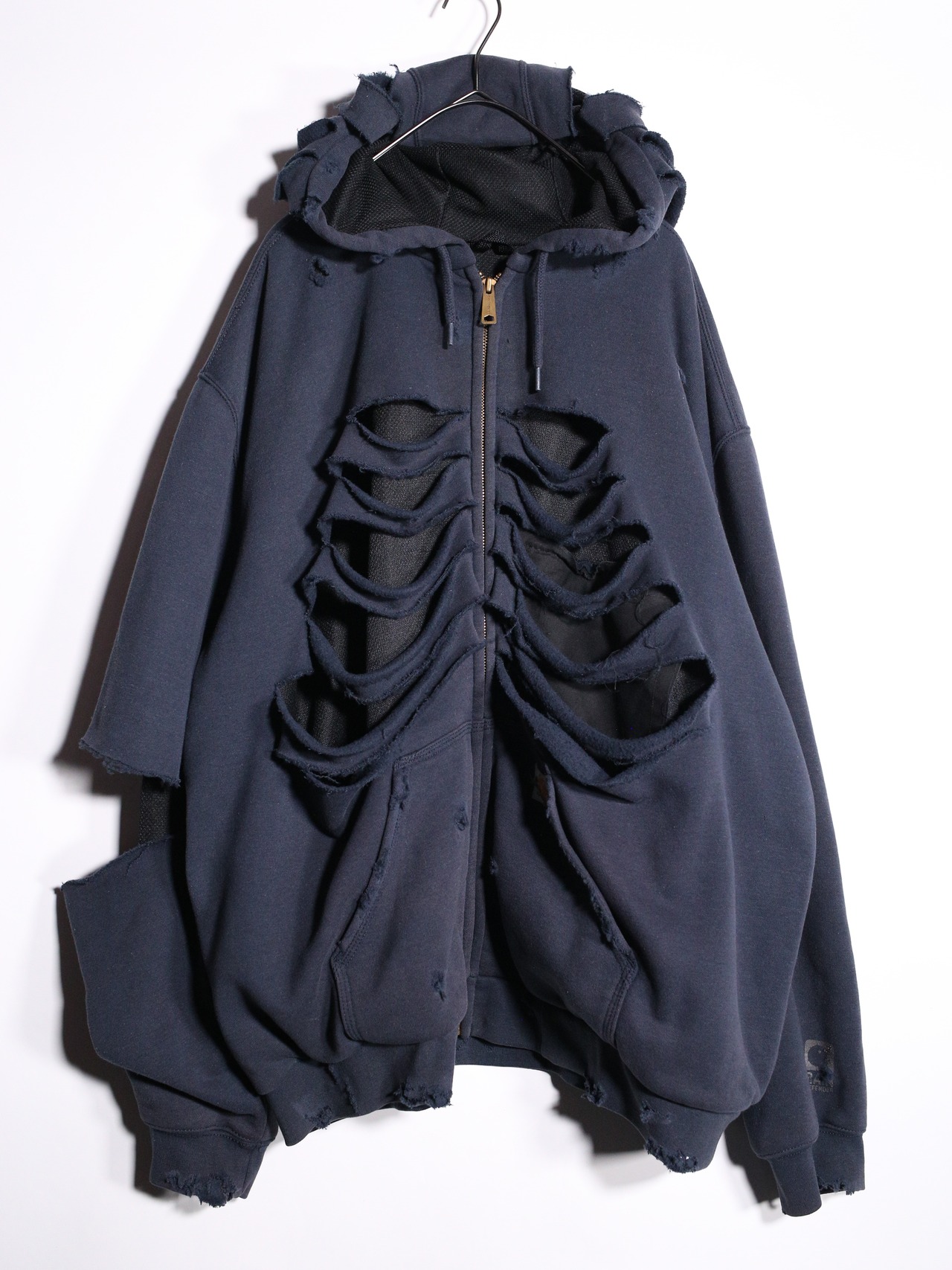 REMAKE / "carhartt" XXL 肋骨 skull motif punk design zip-up foodie - 7