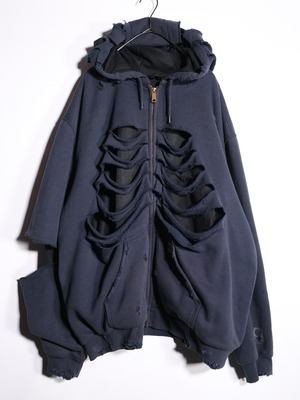 REMAKE / "carhartt" XXL 肋骨 skull motif punk design zip-up foodie