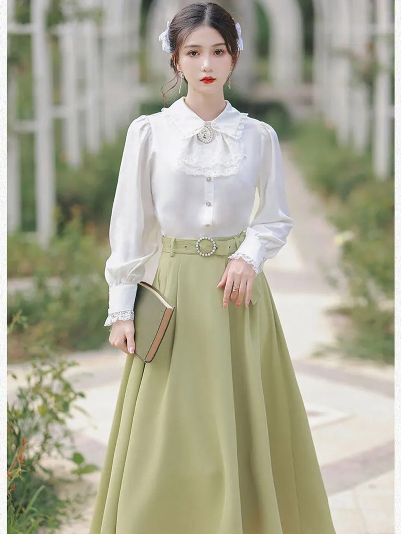 【0215】Retro Modern Long Sleeve 2 Piece Set