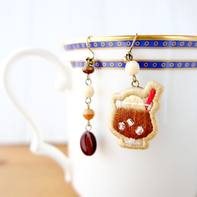 cafeピアス・イヤリング（コーヒーフロート） | choco-coco