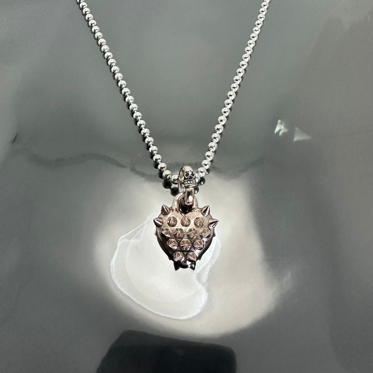SPIKE HEART PENDANT in Pink Silver / ピンクシルバー・スパイクハートペンダント
