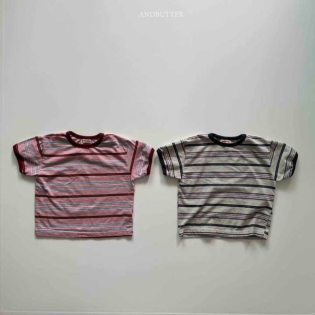 【取寄】andbutter｜play color contrast tee｜プレイ配色T｜S-JM｜kids&jr｜26 summer