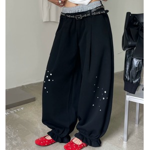 スタッズデザインバルーンワイドパンツ　2litr06659