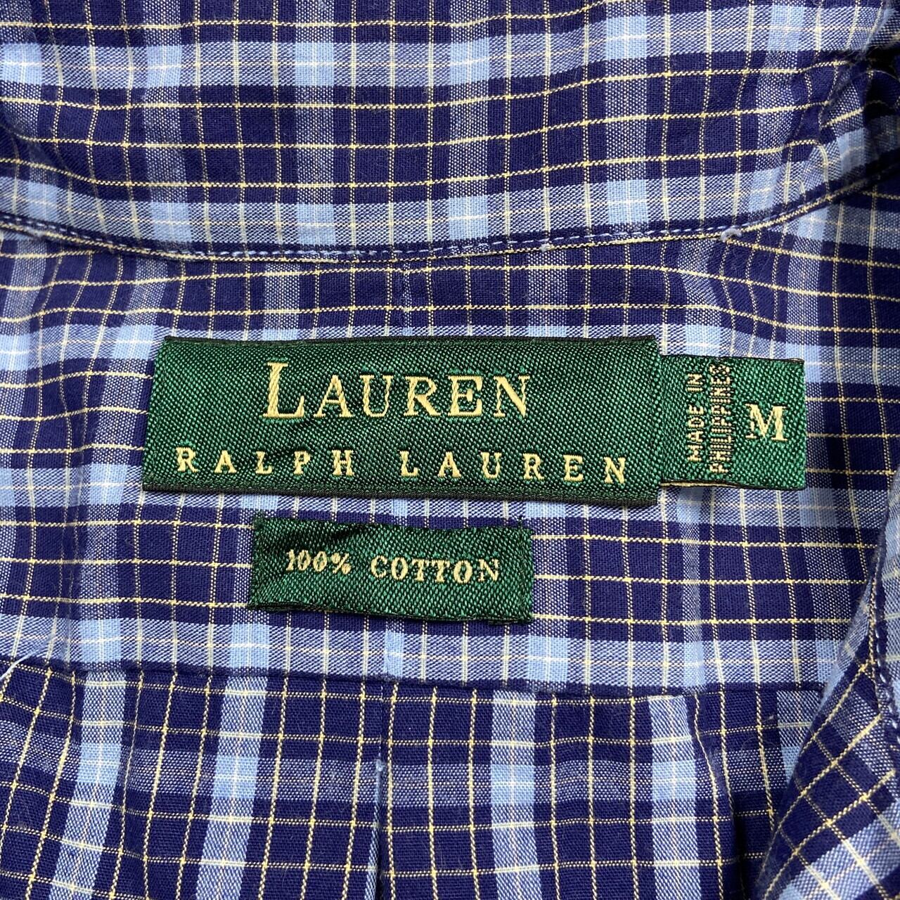 LAUREN Ralph Lauren ラルフローレン ロゴ刺繍 半袖チェックシャツ