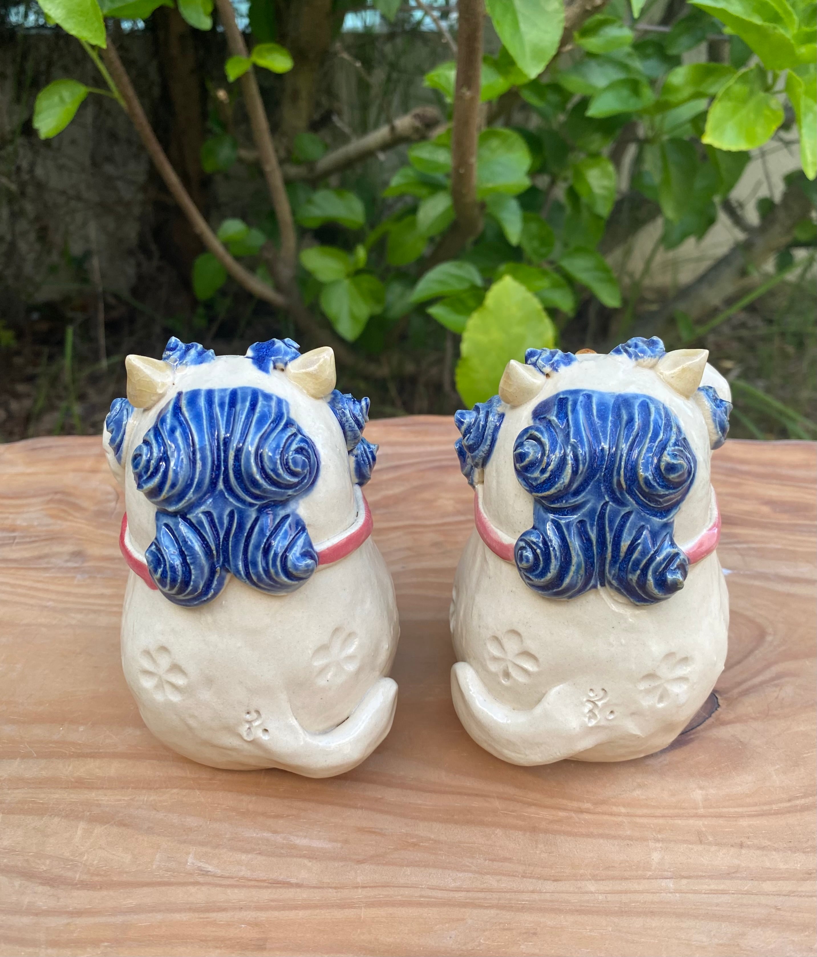 招き猫シーサー（青） | てぃーち工房