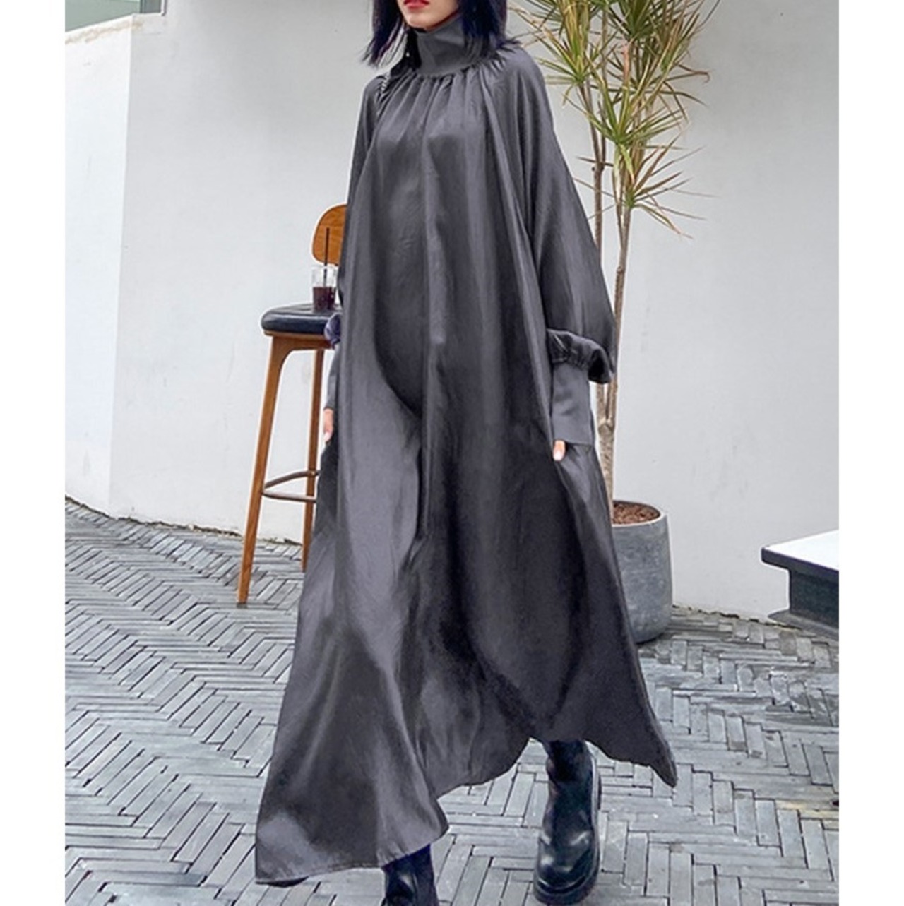 Turtleneck Long Loose Dress / タートルネック ロング ルーズ ワンピース